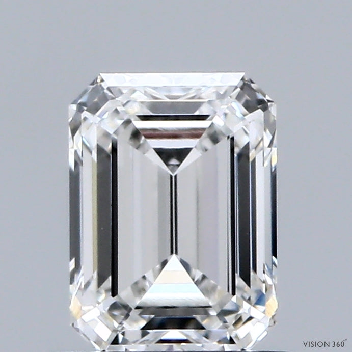 1.01 Carat Emerald Shaped, Ideal Cut, E Color, VVS2 Clarity, IGI Certified Lab Grown Diamond