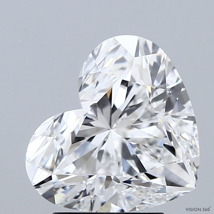 3.05 Carat Heart Shaped, Ideal Cut, D Color, VS1 Clarity, IGI Certified Lab Grown Diamond