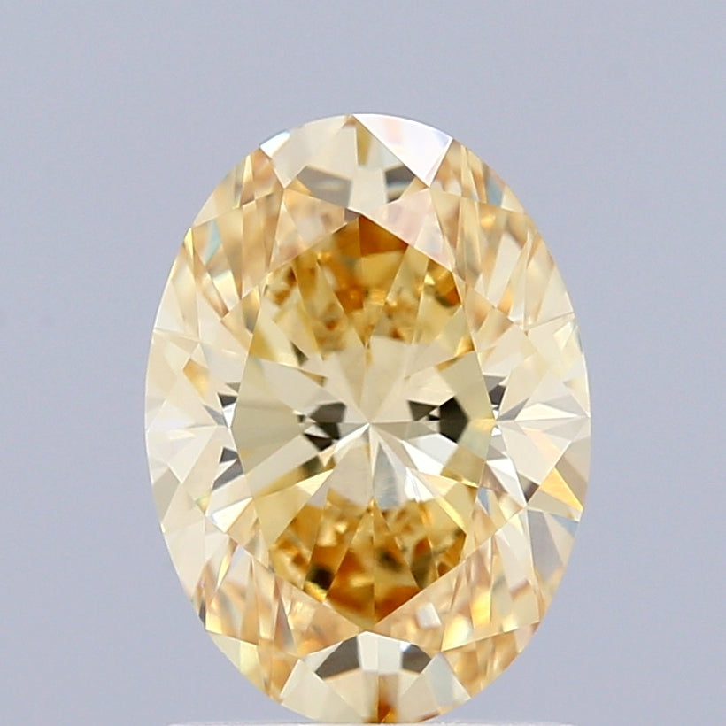 1.50 Carat Oval Shaped, Excellent Cut, FANCY INTENSE YELLOW Color, VVS2 Clarity, IGI Certified Lab Grown Diamond