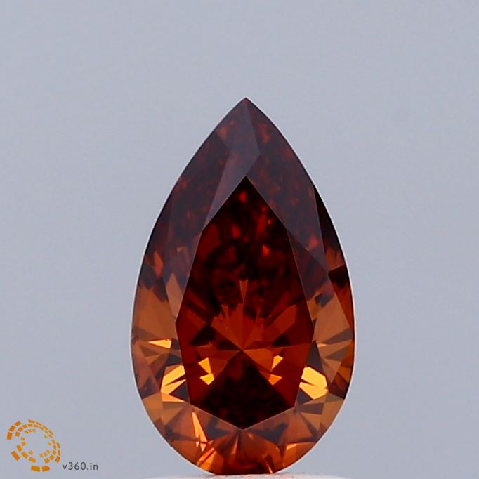 0.84 Carat Pear Shaped, Excellent Cut, FANCY VIVID ORANGE Color, VS1 Clarity, IGI Certified Lab Grown Diamond