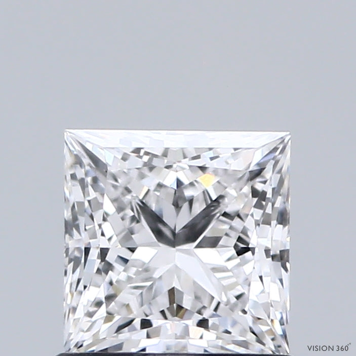 0.95 Carat Princess Shaped, Ideal Cut, D Color, VVS1 Clarity, IGI Certified Lab Grown Diamond
