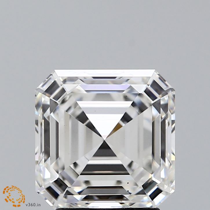 3.09 Carat Asscher Shaped, Ideal Cut, F Color, VS1 Clarity, IGI Certified Lab Grown Diamond