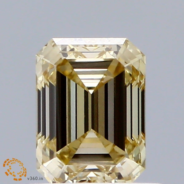 0.72 Carat Emerald Shaped, Excellent Cut, FANCY YELLOW Color, VS1 Clarity, IGI Certified Lab Grown Diamond