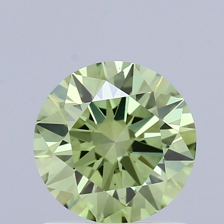 1.10 Carat Round Shaped, Ideal Cut, FANCY VIVID GREEN Color, VS2 Clarity, IGI Certified Lab Grown Diamond