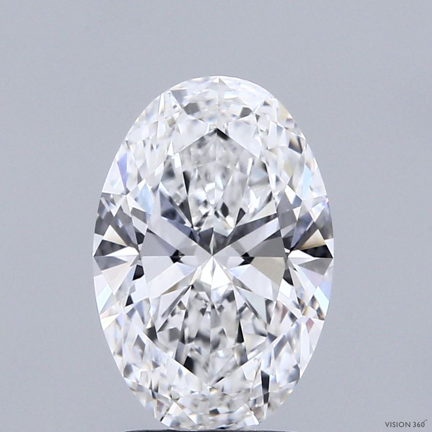 2.45 Carat Oval Shaped, Ideal Cut, E Color, VVS2 Clarity, IGI Certified Lab Grown Diamond