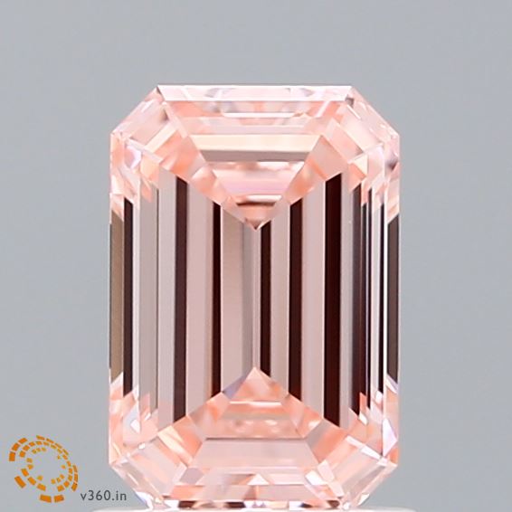 1.31 Carat Emerald Shaped, Ideal Cut, FANCY INTENSE PINK Color, VVS2 Clarity, IGI Certified Lab Grown Diamond