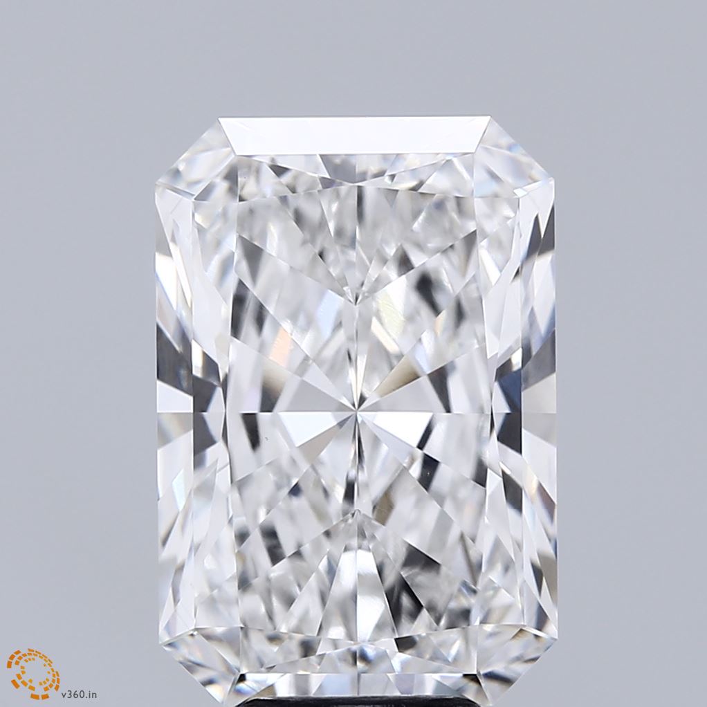7.25 Carat Radiant Shaped, Ideal Cut, F Color, VVS2 Clarity, IGI Certified Lab Grown Diamond