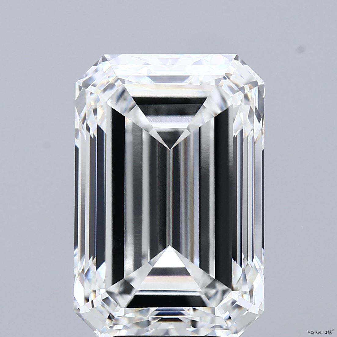 9.61 Carat Emerald Shaped, Ideal Cut, F Color, VVS2 Clarity, IGI Certified Lab Grown Diamond