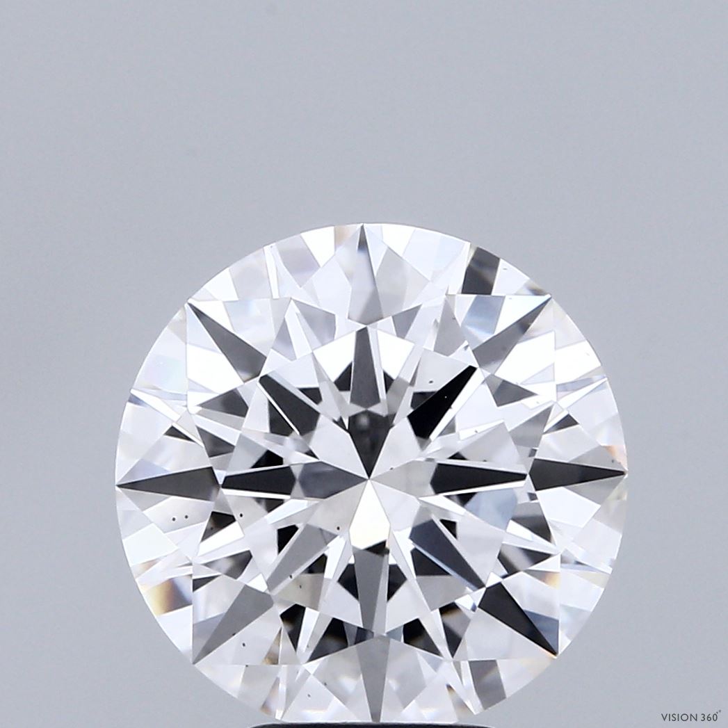 5.03 Carat Round Shaped, Excellent Cut, F Color, VS2 Clarity, IGI Certified Lab Grown Diamond