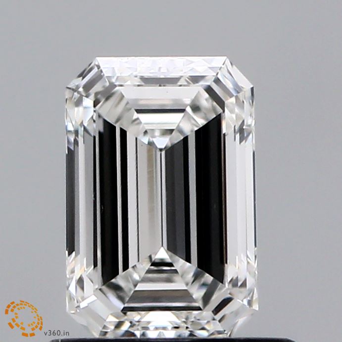 0.91 Carat Emerald Shaped, Ideal Cut, F Color, VS1 Clarity, IGI Certified Lab Grown Diamond