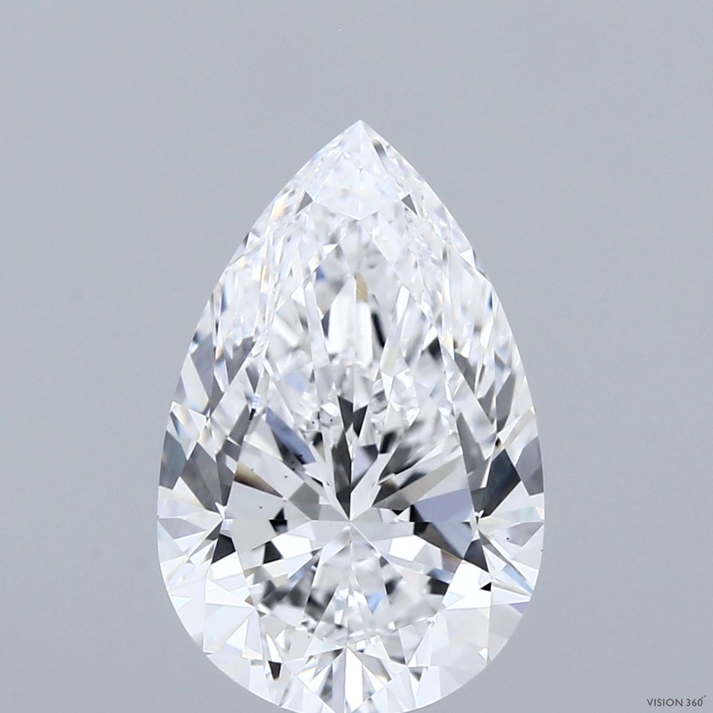 4.00 Carat Pear Shaped, Excellent Cut, D Color, VS1 Clarity, IGI Certified Lab Grown Diamond