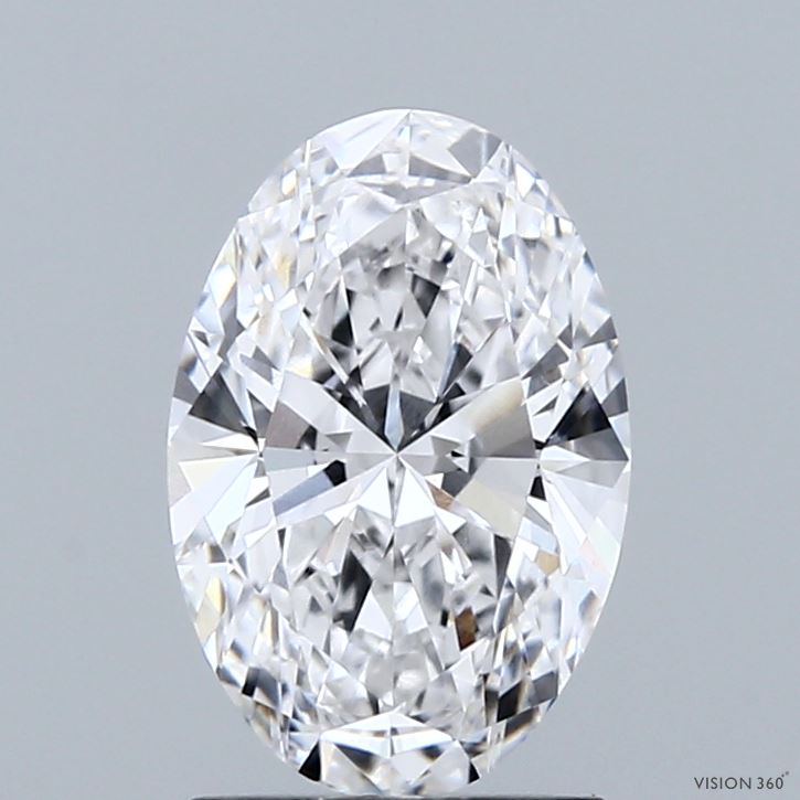 1.60 Carat Oval Shaped, Ideal Cut, D Color, VVS2 Clarity, IGI Certified Lab Grown Diamond