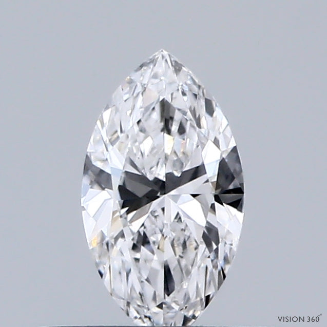 0.34 Carat Marquise Shaped, Ideal Cut, D Color, VVS2 Clarity, IGI Certified Lab Grown Diamond