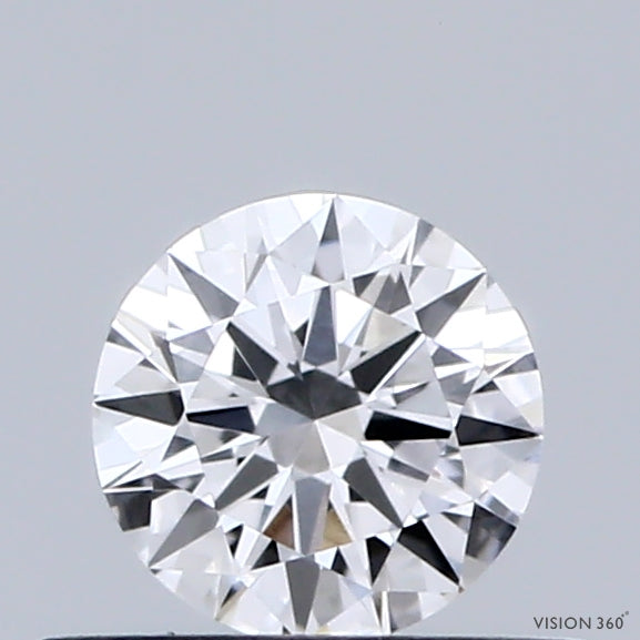 0.39 Carat Round Shaped, Ideal Cut, D Color, VVS2 Clarity, IGI Certified Lab Grown Diamond