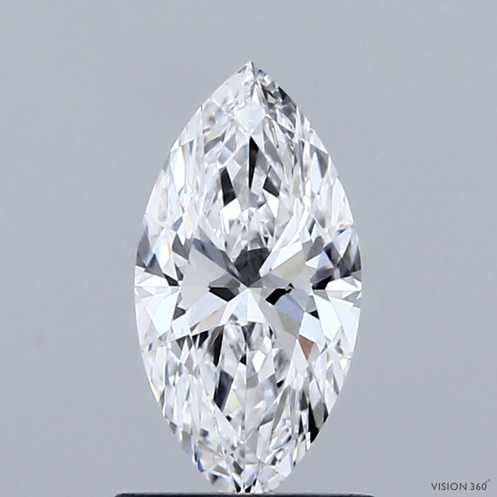 1.02 Carat Marquise Shaped, Ideal Cut, D Color, VVS2 Clarity, IGI Certified Lab Grown Diamond