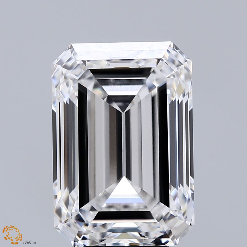 7.33 Carat Emerald Shaped, Ideal Cut, E Color, VVS1 Clarity, IGI Certified Lab Grown Diamond