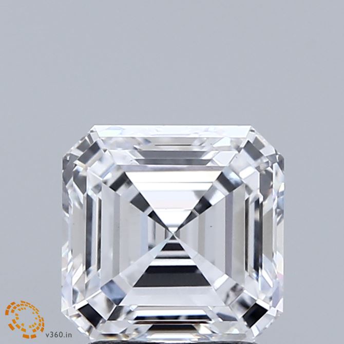2.02 Carat Asscher Shaped, Ideal Cut, D Color, VS1 Clarity, IGI Certified Lab Grown Diamond