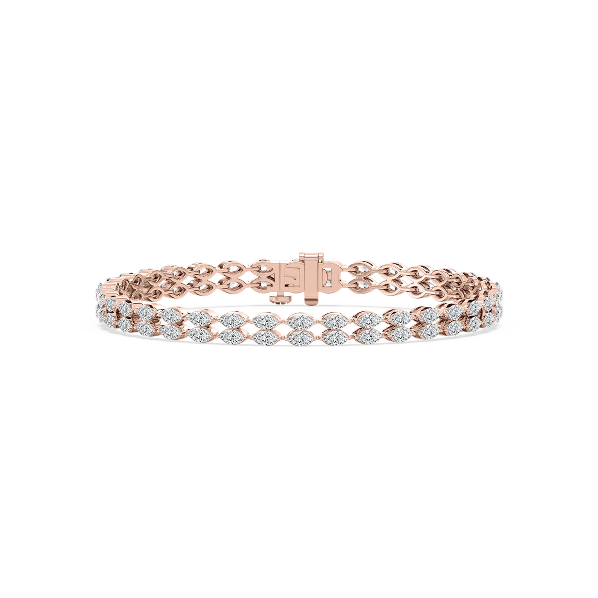 33 ¼ ctw Marquise Lab Grown Diamond Double Row Tennis Bracelet - 7 Inches