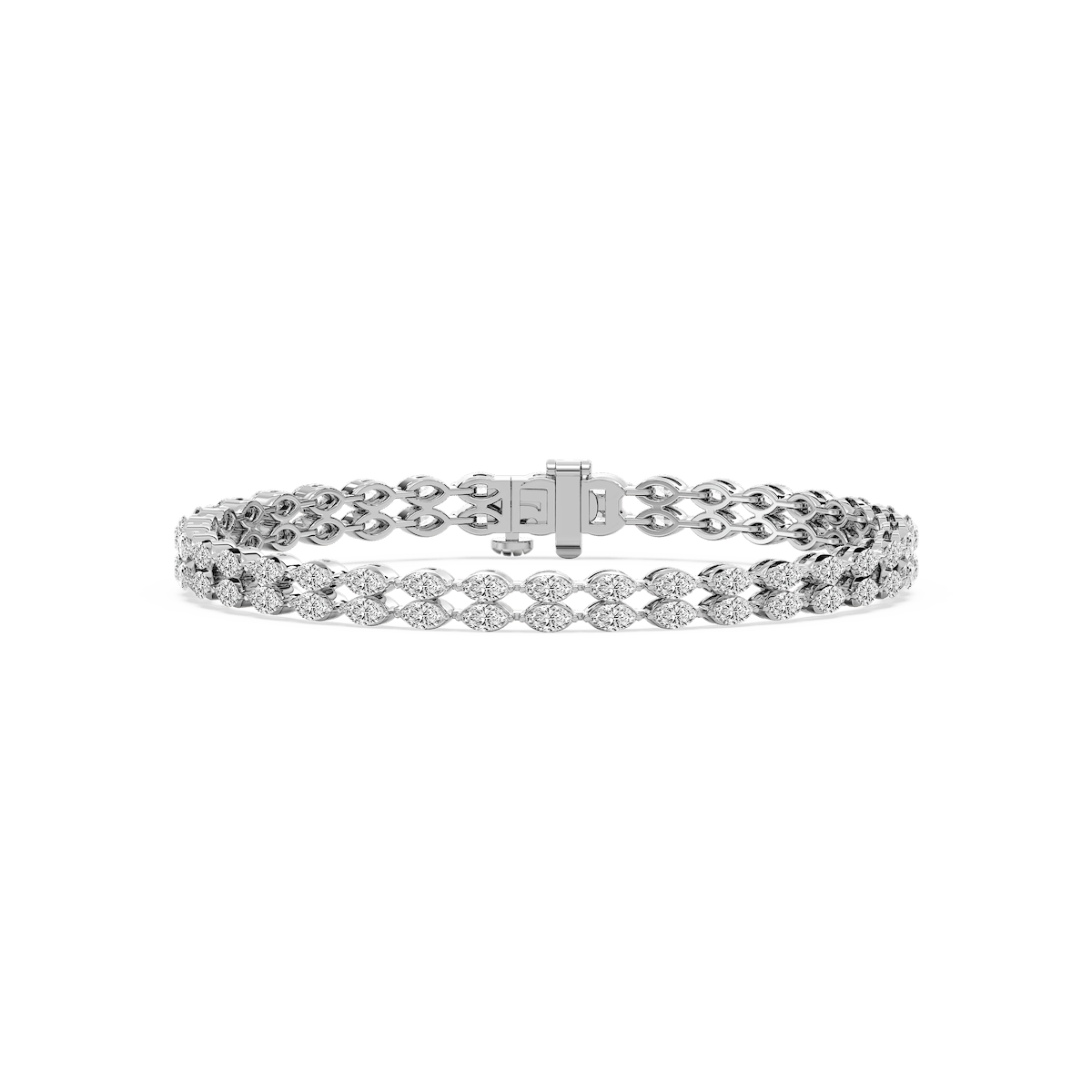 33 ¼ ctw Marquise Lab Grown Diamond Double Row Tennis Bracelet - 7 Inches
