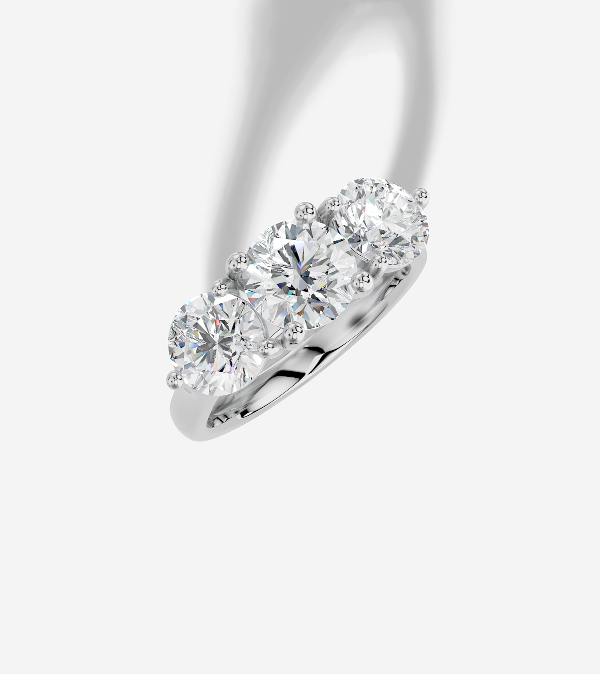 14K gold 1.00 carat Round Diamond 3 Stone  Standard  Three stone