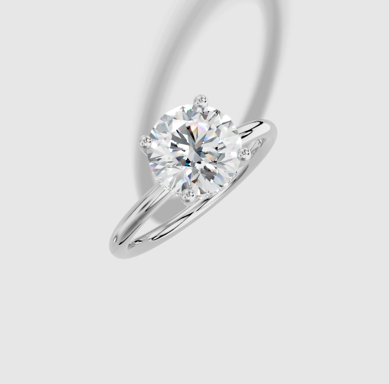 2.09 ctw Round Cut Lab Grown Diamond Standard Classic Hidden Halo Engagement Ring in Platinum