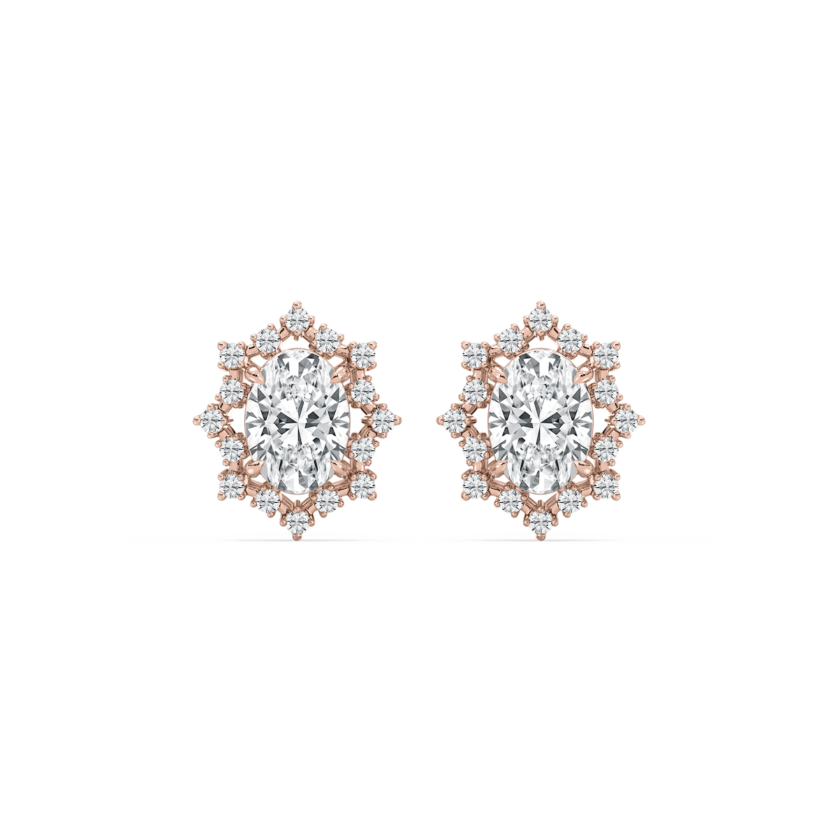 4 ⅕ ctw Oval Lab Grown Diamond Framed Stud Earrings