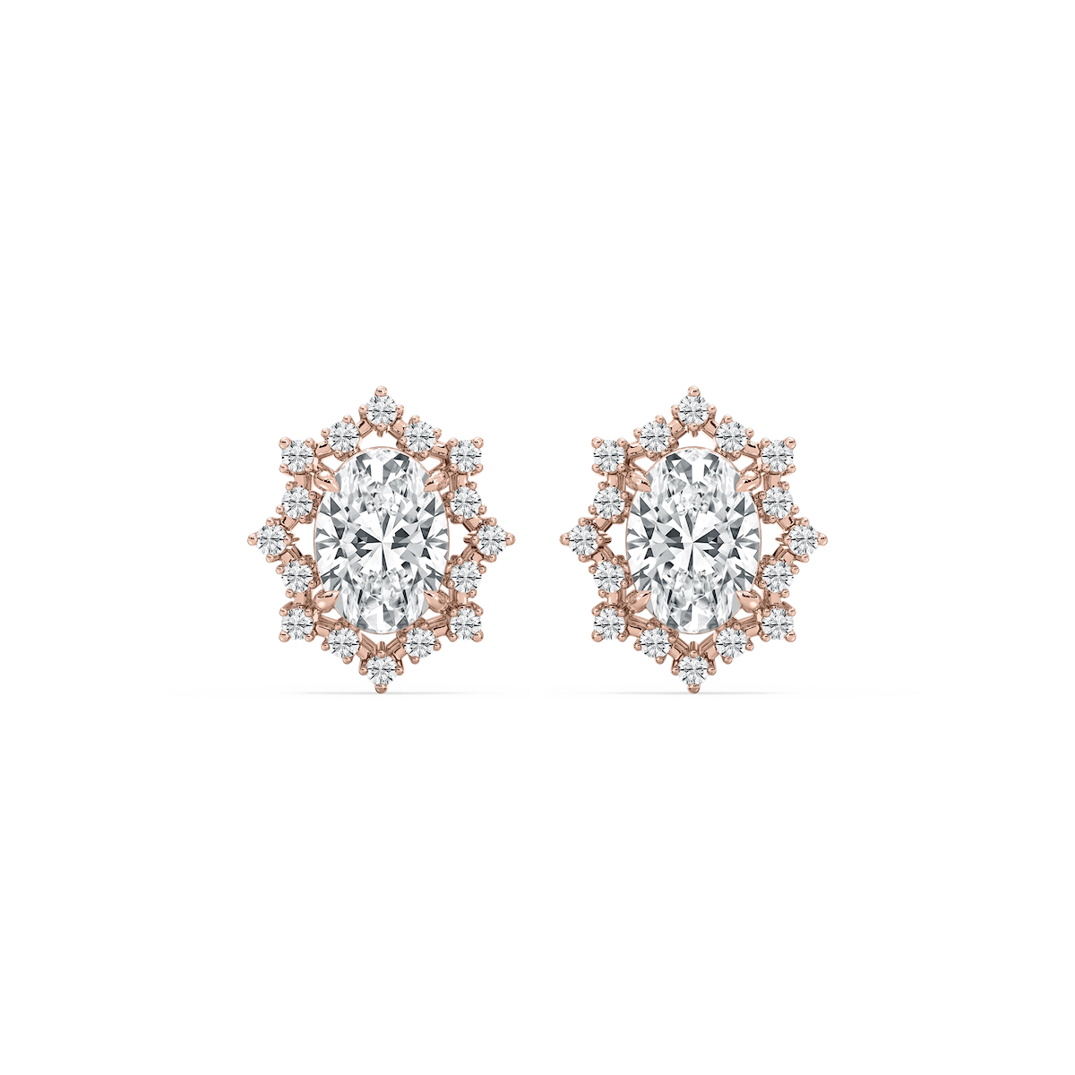 4 ⅕ ctw Round Lab Grown Diamond Framed Stud Earrings