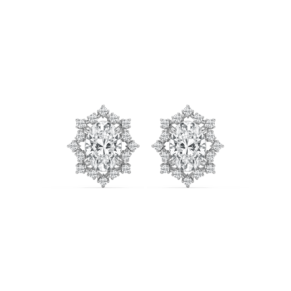 4 ⅕ ctw Round Lab Grown Diamond Framed Stud Earrings