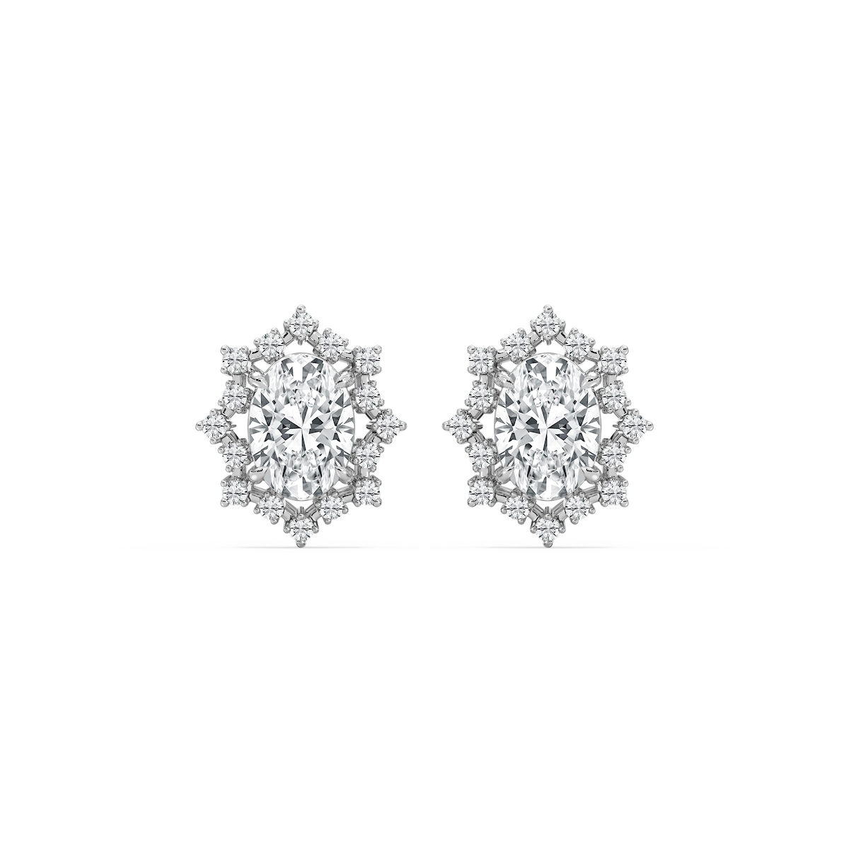 4 ⅕ ctw Round Lab Grown Diamond Framed Stud Earrings