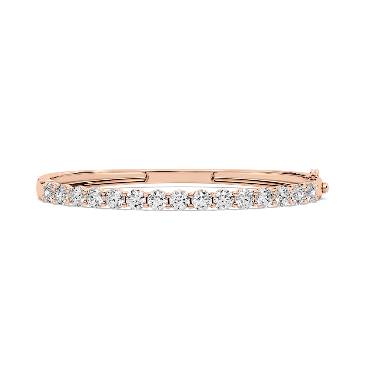 5 ¹⁄₄ ctw Round Lab Grown Diamond Shared Prong Bangle Bracelet - 7.5 Inches