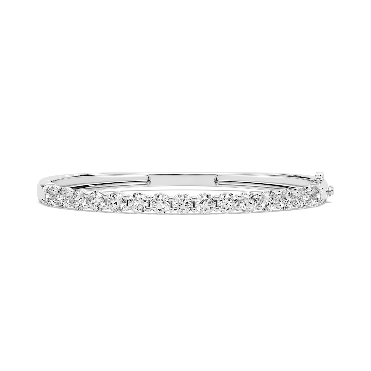 5 ¹⁄₄ ctw Round Lab Grown Diamond Shared Prong Bangle Bracelet - 7.5 Inches
