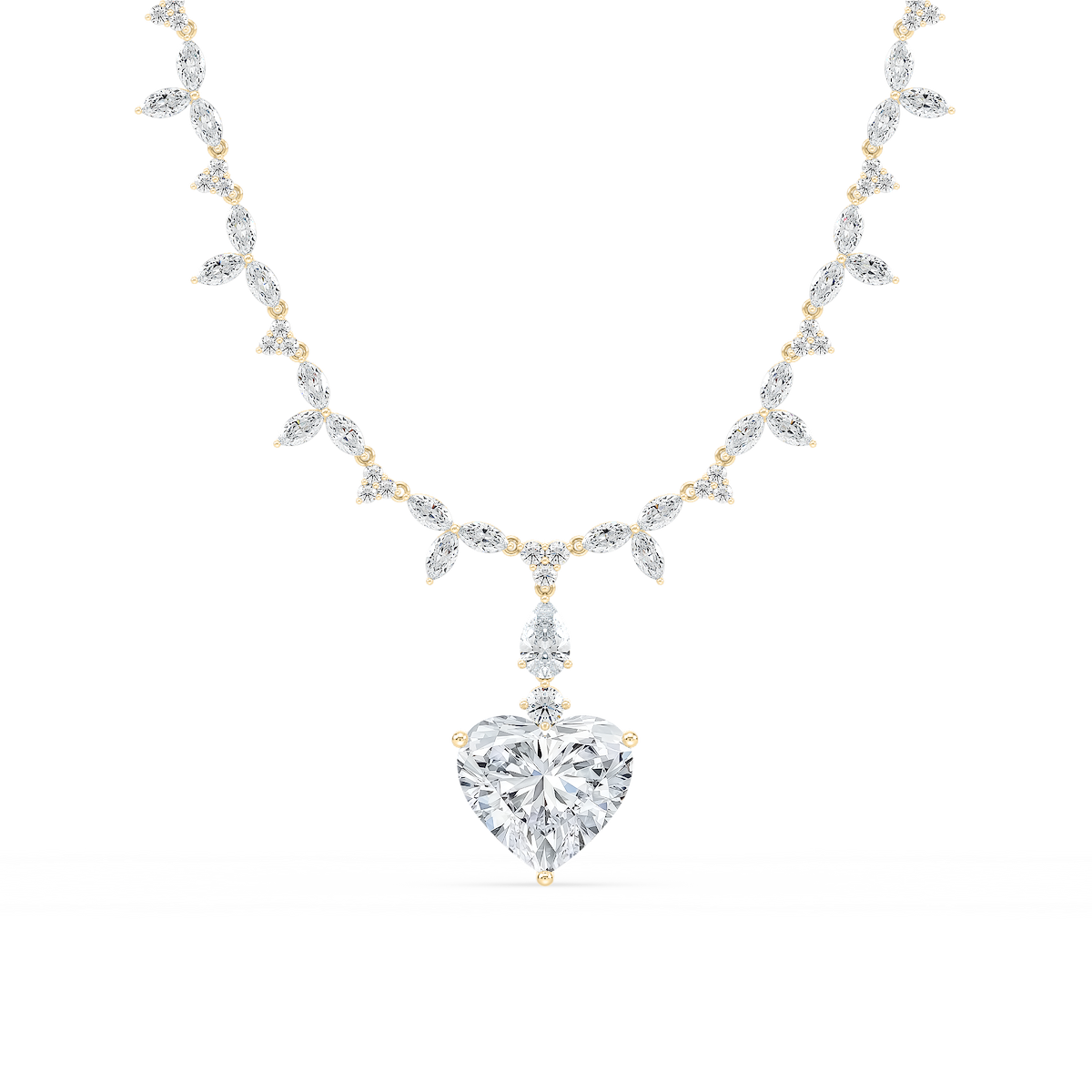 40 ½ ctw Heart Lab Grown Diamond Drop Necklace Pendant - 18 Inches - Signature Collection