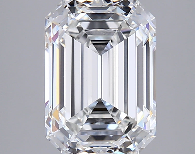 3.02 Carat Emerald Shaped, Ideal Cut, F Color, VVS1 Clarity, GIA Certified Lab Grown Diamond