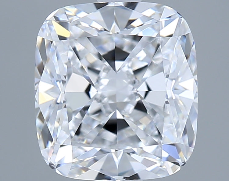 2.01 Carat Cushion Shaped, Ideal Cut, D Color, VVS2 Clarity, GIA Certified Lab Grown Diamond