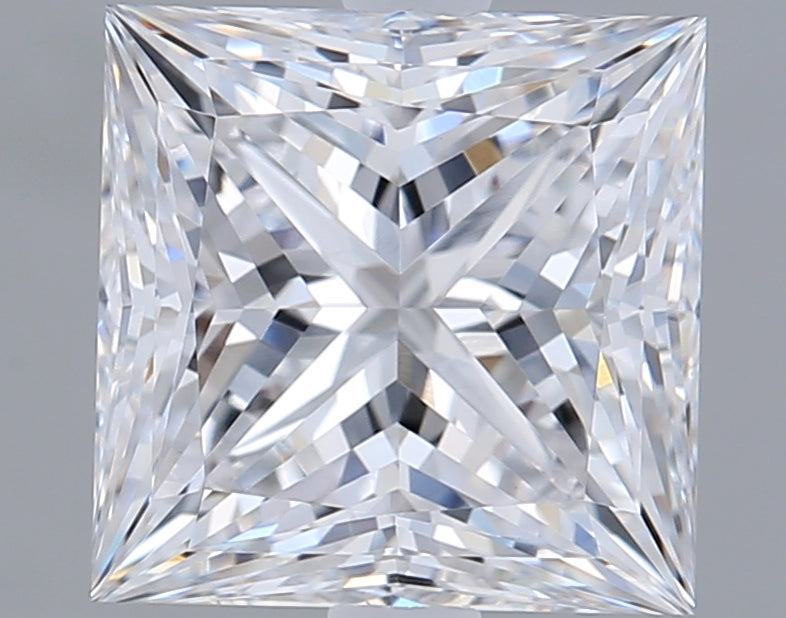 2.55 Carat Princess Shaped, Ideal Cut, D Color, VVS2 Clarity, GIA Certified Lab Grown Diamond