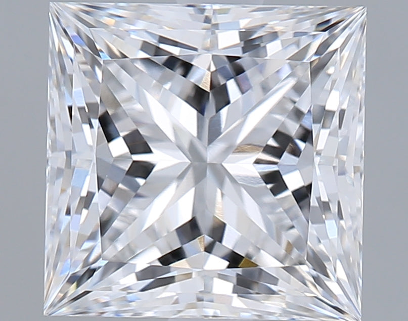 2.07 Carat Princess Shaped, Ideal Cut, D Color, VVS2 Clarity, GIA Certified Lab Grown Diamond