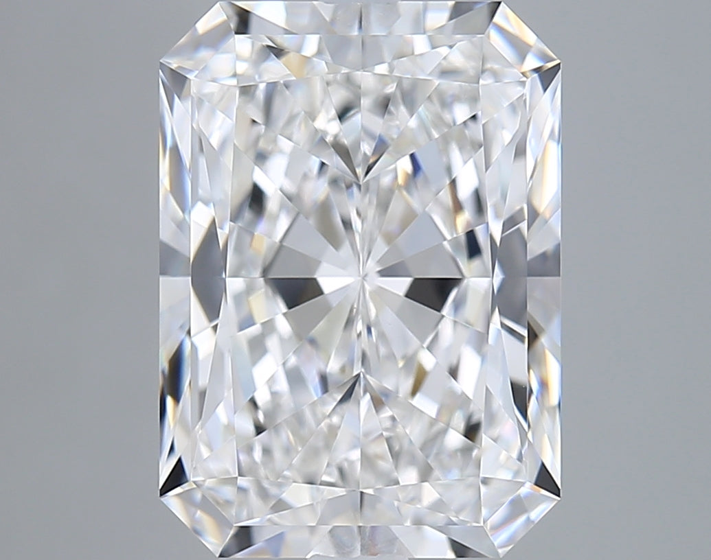 5.05 Carat Radiant Shaped, Ideal Cut, E Color, VVS2 Clarity, GIA Certified Lab Grown Diamond