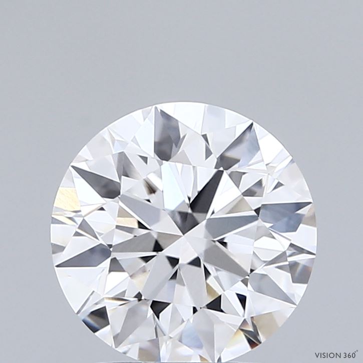 2.01 Carat Round Shaped, Ideal Cut, E Color, VVS2 Clarity, IGI Certified Lab Grown Diamond