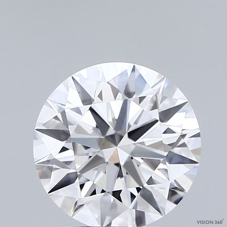 2.04 Carat Round Shaped, Ideal Cut, D Color, VS1 Clarity, IGI Certified Lab Grown Diamond