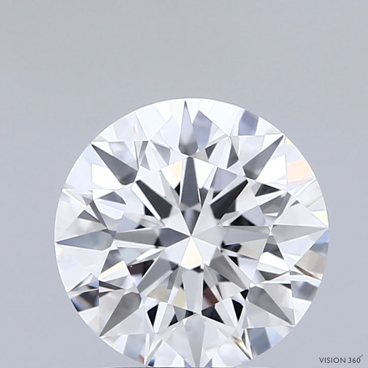2.04 Carat Round Shaped, Ideal Cut, D Color, VVS2 Clarity, IGI Certified Lab Grown Diamond