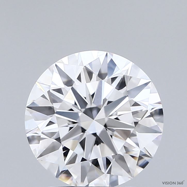 2.05 Carat Round Shaped, Ideal Cut, D Color, VVS2 Clarity, IGI Certified Lab Grown Diamond