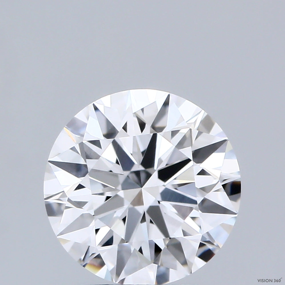 2.05 Carat Round Shaped, Ideal Cut, D Color, VVS2 Clarity, IGI Certified Lab Grown Diamond