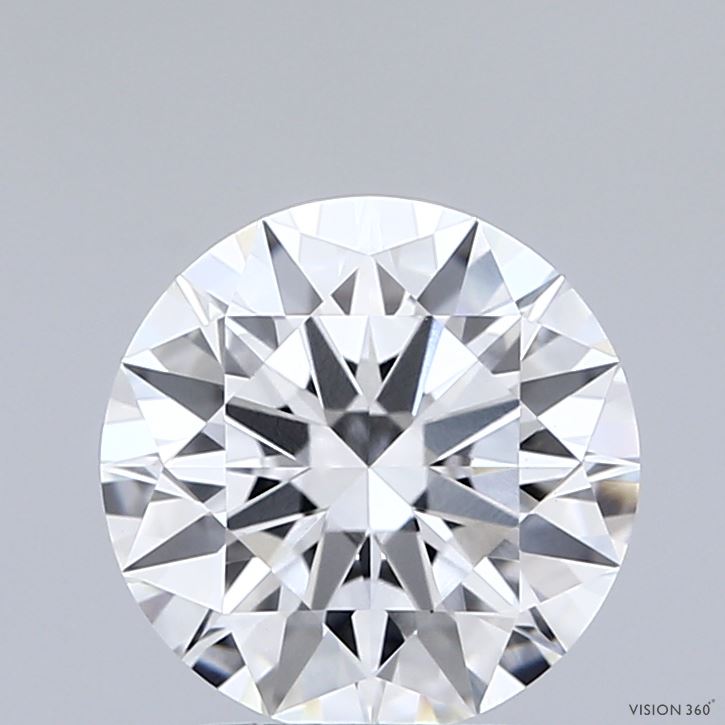 2.01 Carat Round Shaped, Ideal Cut, E Color, VVS2 Clarity, IGI Certified Lab Grown Diamond
