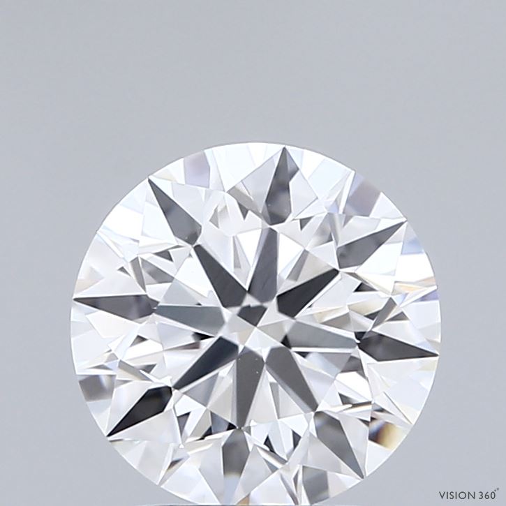 2.00 Carat Round Shaped, Ideal Cut, E Color, VVS2 Clarity, IGI Certified Lab Grown Diamond
