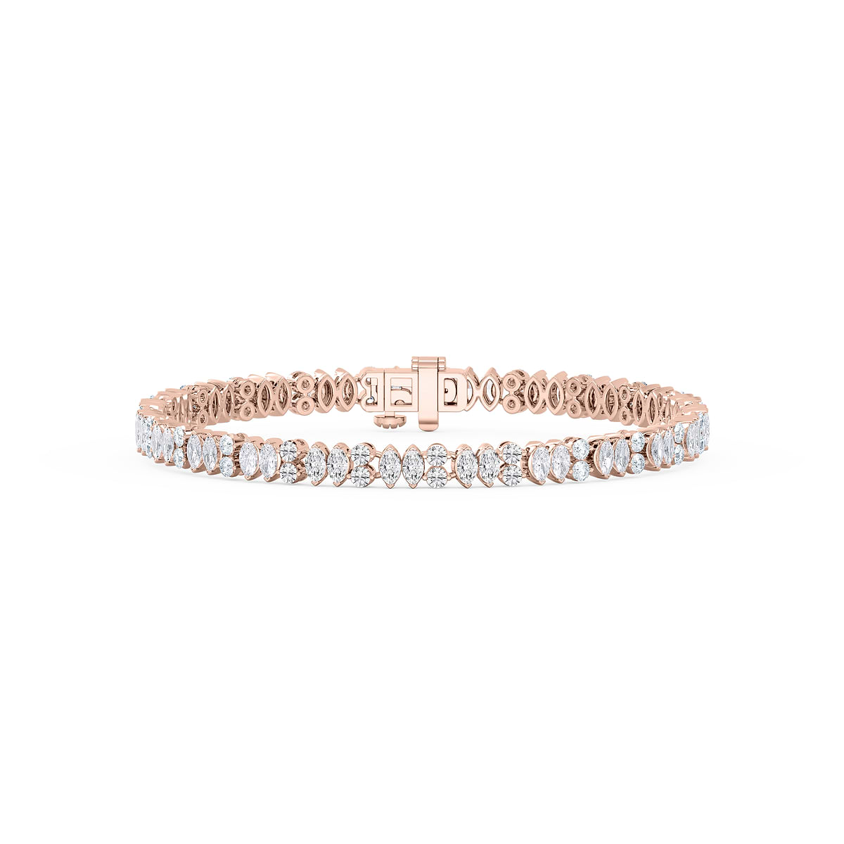 6 ctw Marquise and Round Lab Grown Diamond Alternating Bracelet  - 7 Inches