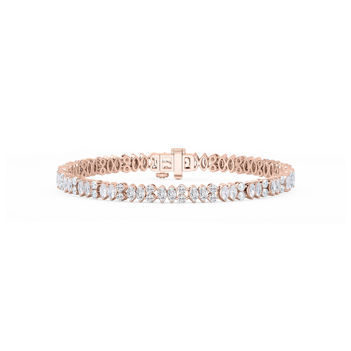 5 ¾ ctw Marquise and Round Lab Grown Diamond Alternating Bracelet  - 7 Inches