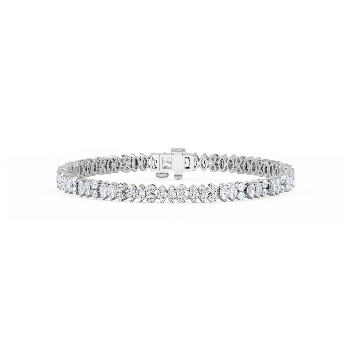 5 ¾ ctw Marquise and Round Lab Grown Diamond Alternating Bracelet  - 7 Inches