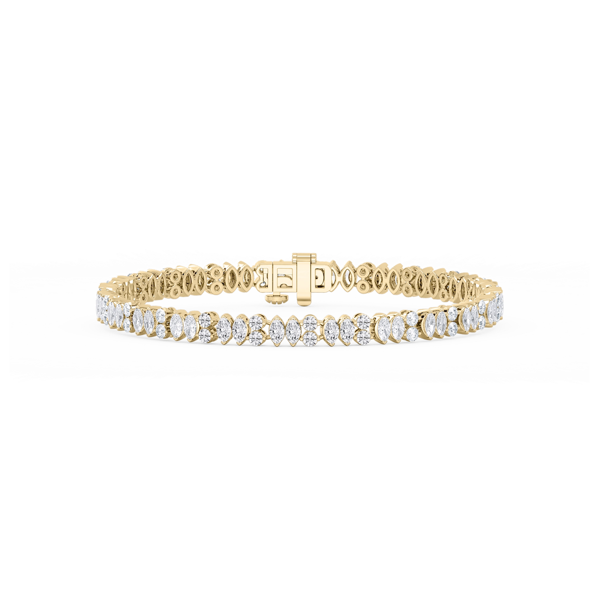 5 ¾ ctw Marquise and Round Lab Grown Diamond Alternating Bracelet  - 7 Inches
