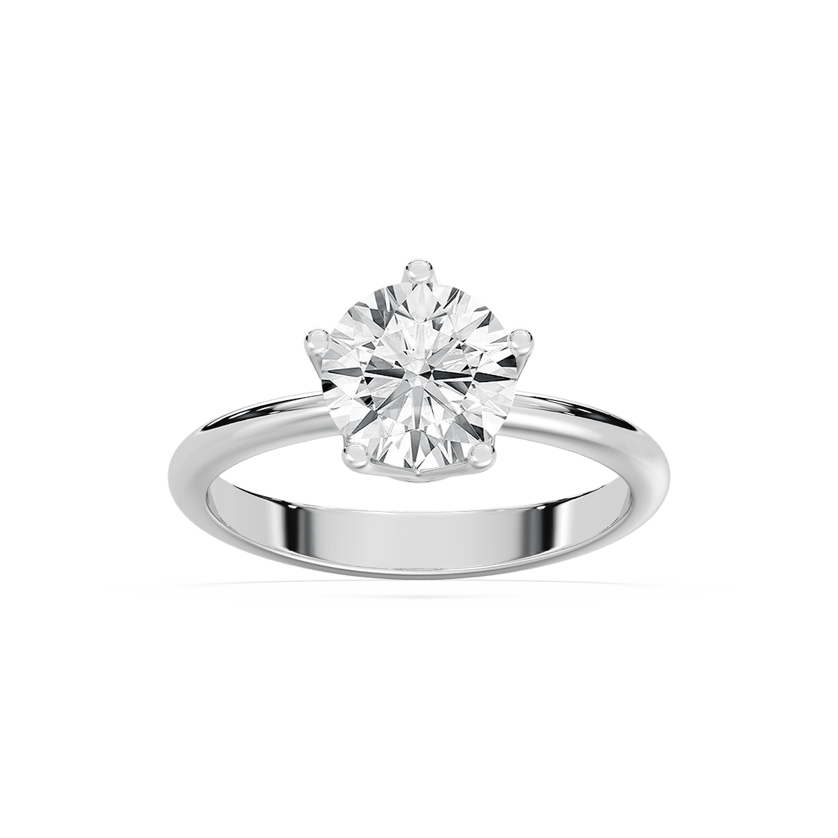 Sloane 2 ctw Round Lab Grown Diamond Five Prong Crown Solitaire Engagement Ring