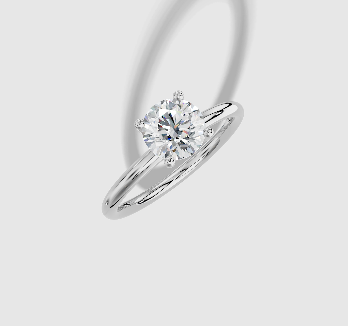 1.00 ctw Round Cut Lab Grown Diamond Standard Classic Prong Set Engagement Ring in 14K Gold